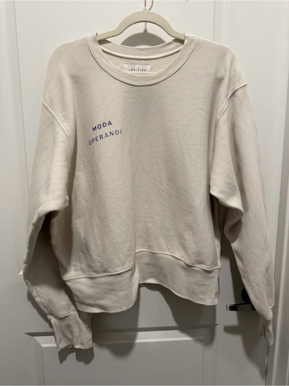 Les Tien x Moda Operandi Cream Graphic Cotton Sweatshirt Womens OS